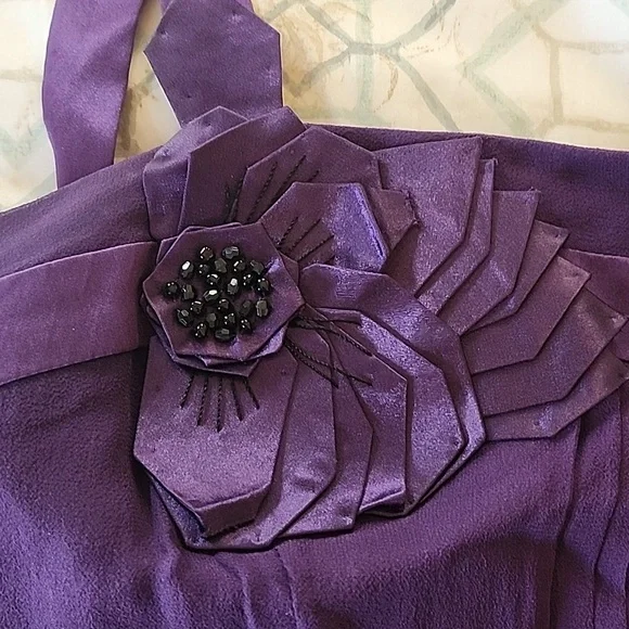 Sue Wong purple silk cocktail dress - Picture 4 of 8